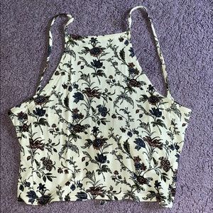 Floral pattern open back tang top